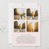 Stilvolles rosa Foto Moderne Hochzeit Save The Date (Rückseite)