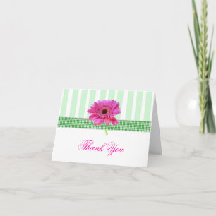 Stilvolles rosa Gerber Gänseblümchen danken Ihnen Dankeskarte