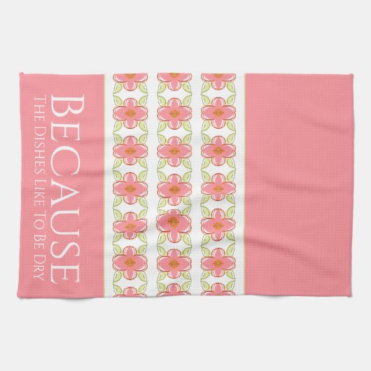 Stilvolles Rosa Geschirrtuch (Horizontal)