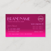 Stilvolles Rosa Gradient Mirror Schriftart Classic Visitenkarte (Rückseite)