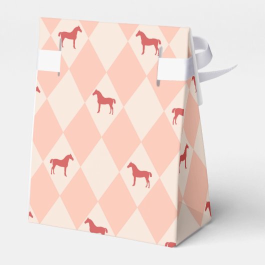 Stilvolles Rosa Harleqiun Pferdemuster Geschenkschachtel (Rückseite)