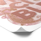 Stilvolles Rosa IN VINCIBLE Design Poster (Ecke)