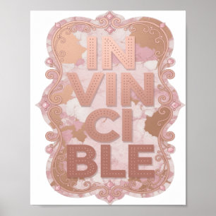Stilvolles Rosa IN VINCIBLE Design Poster