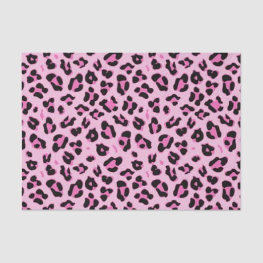 Stilvolles rosa Leopard-Musterpapier Seidenpapier (Vorderseite)