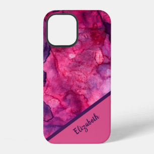 Stilvolles Rosa Lila Aquarell Personalisieren iPhone 12 Hülle