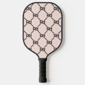 Stilvolles rosa Modern Girly Monogram Initial Must Pickleball Schläger (Vorderseite)