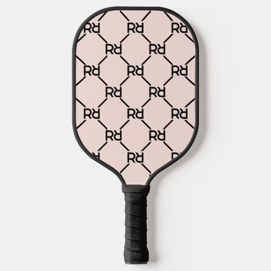 Stilvolles rosa Modern Girly Monogram Initial Must Pickleball Schläger (Vorderseite)