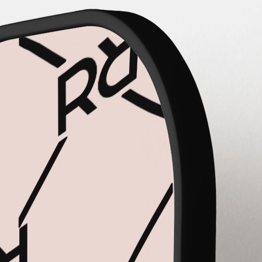 Stilvolles rosa Modern Girly Monogram Initial Must Pickleball Schläger (Linke Seite)