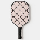 Stilvolles rosa Modern Girly Monogram Initial Must Pickleball Schläger (Rückseite)