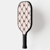 Stilvolles rosa Modern Girly Monogram Initial Must Pickleball Schläger (Links)