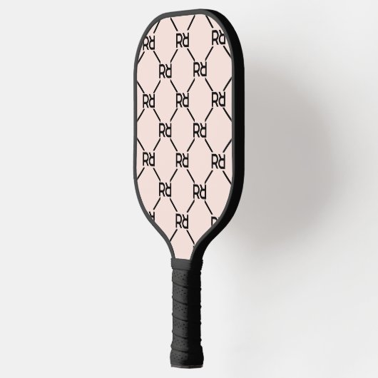 Stilvolles rosa Modern Girly Monogram Initial Must Pickleball Schläger (Links)