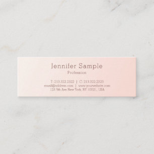 Stilvolles Rosa Modernes, Minimalistisches Design Mini Visitenkarte