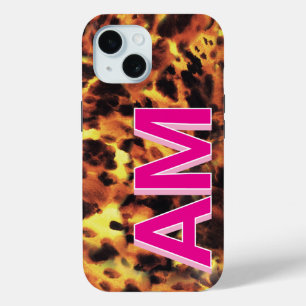 Stilvolles Rosa Monogramm Schildpatt Case-Mate iPhone Hülle