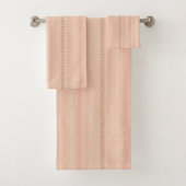Stilvolles rosa Orange Boho Herringbone-Muster Badhandtuch Set (Insitu)