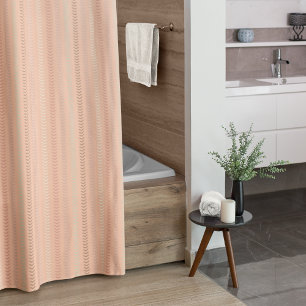 Stilvolles rosa Orange Boho Herringbone-Muster Duschvorhang