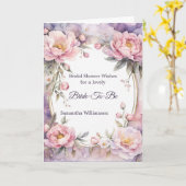 Stilvolles Rosa Peony Oval Frame Brautparty Karte (Gelbe Blume)