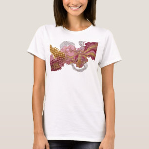 Stilvolles Rosa PINK UND GOLD GLITZERNDES FLÜSSIGK T-Shirt