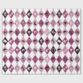 Stilvolles rosa Reittier Diamantenmuster Geschenkpapier (Flach)