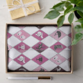 Stilvolles rosa Reittier Diamantenmuster Seidenpapier (Geschenk)