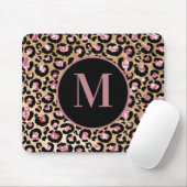 Stilvolles Rosa Schwarz Cheetah Leopard Druck Mono Mousepad (Mit Mouse)