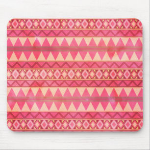Stilvolles rosa Tribal-Muster Mousepad