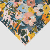 Stilvolles rosa und blaues Abstraktes Blumenmuster Seidenpapier (Detail)