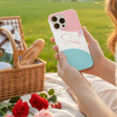 Stilvolles rosa und blaues Abstraktes geometrische Case-Mate iPhone Hülle