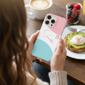 Stilvolles rosa und blaues Abstraktes geometrische Case-Mate iPhone Hülle