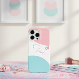 Stilvolles rosa und blaues Abstraktes geometrische iPhone 16 Pro Max Hülle