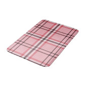 Stilvolles Rosa- und Grau-Karomuster Badematte (Schrägansicht)