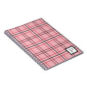 Stilvolles Rosa- und Grau-Karomuster Notizblock (Rechte Seite)