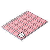 Stilvolles Rosa- und Grau-Karomuster Notizblock (Linke Seite)