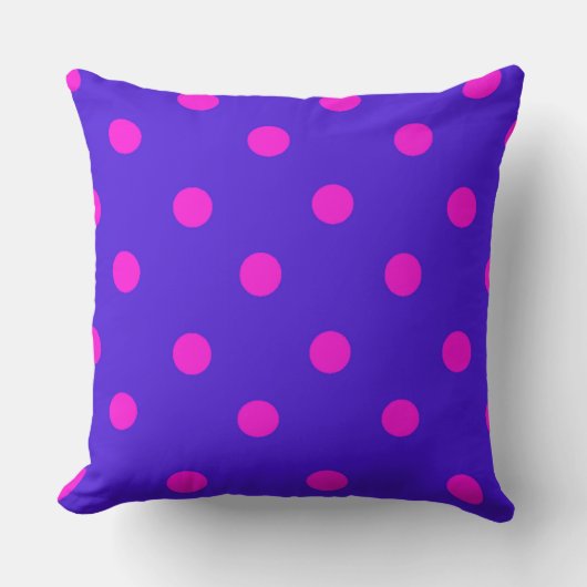 Stilvolles rosa und Lila Polka Dot Muster Kissen (Vorderseite)