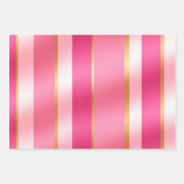 Stilvolles Rosa und Metallics Geschenkpapier Set