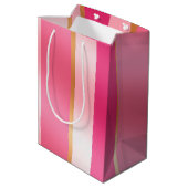 Stilvolles Rosa und Metallics Mittlere Geschenktüte (Rückseite Schrägansicht)