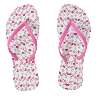 Stilvolles rosa und rotes Blumenmuster Badesandalen