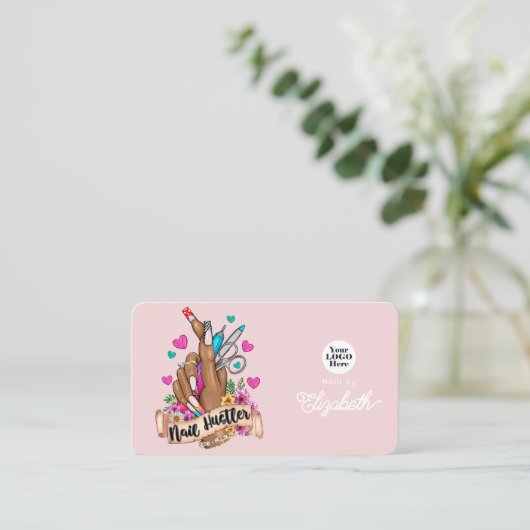 Stilvolles Rosa- und Türkisbraun-Branding Visitenkarte (Stehend Vorderseite)