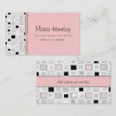 Stilvolles rosa Weiß und Schwarzes Visitenkarte (Vorne/Hinten)