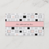 Stilvolles rosa Weiß und Schwarzes Visitenkarte (Rückseite)