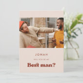 Stilvolles Rosa Werden Sie meine Trauzeuge-Fotokar Einladung (Stehend Vorderseite)