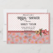 Stilvolles rosafarbenes Brautparty Einladung (Vorderseite)