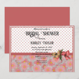 Stilvolles rosafarbenes Brautparty Einladung