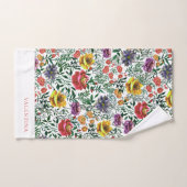 Stilvolles rosafarbenes, dunkles Blumenmuster Badhandtuch Set (Handtuch)