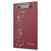 Stilvolles Roségold-Ornament-Design Klemmbrett (Links)