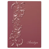 Stilvolles Roségold-Ornament-Design Klemmbrett (Rückseite)