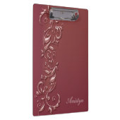 Stilvolles Roségold-Ornament-Design Klemmbrett (Rechts)