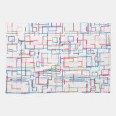 Stilvolles Rot-Blau-Muster Geschirrtuch (Horizontal)