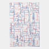 Stilvolles Rot-Blau-Muster Geschirrtuch (Vertikal)