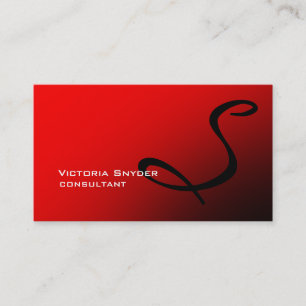 Stilvolles Rot Schwarzes Monogramm Professional Visitenkarte