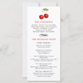 Stilvolles Rot-Weiß-Foto-Hochzeitsprogramm (Rückseite)